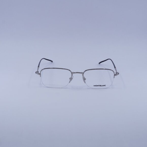 Montblanc MB0131O 001 Eyeglasses Silver/Black 52mm Rectangle Frame - Picture 2 of 11